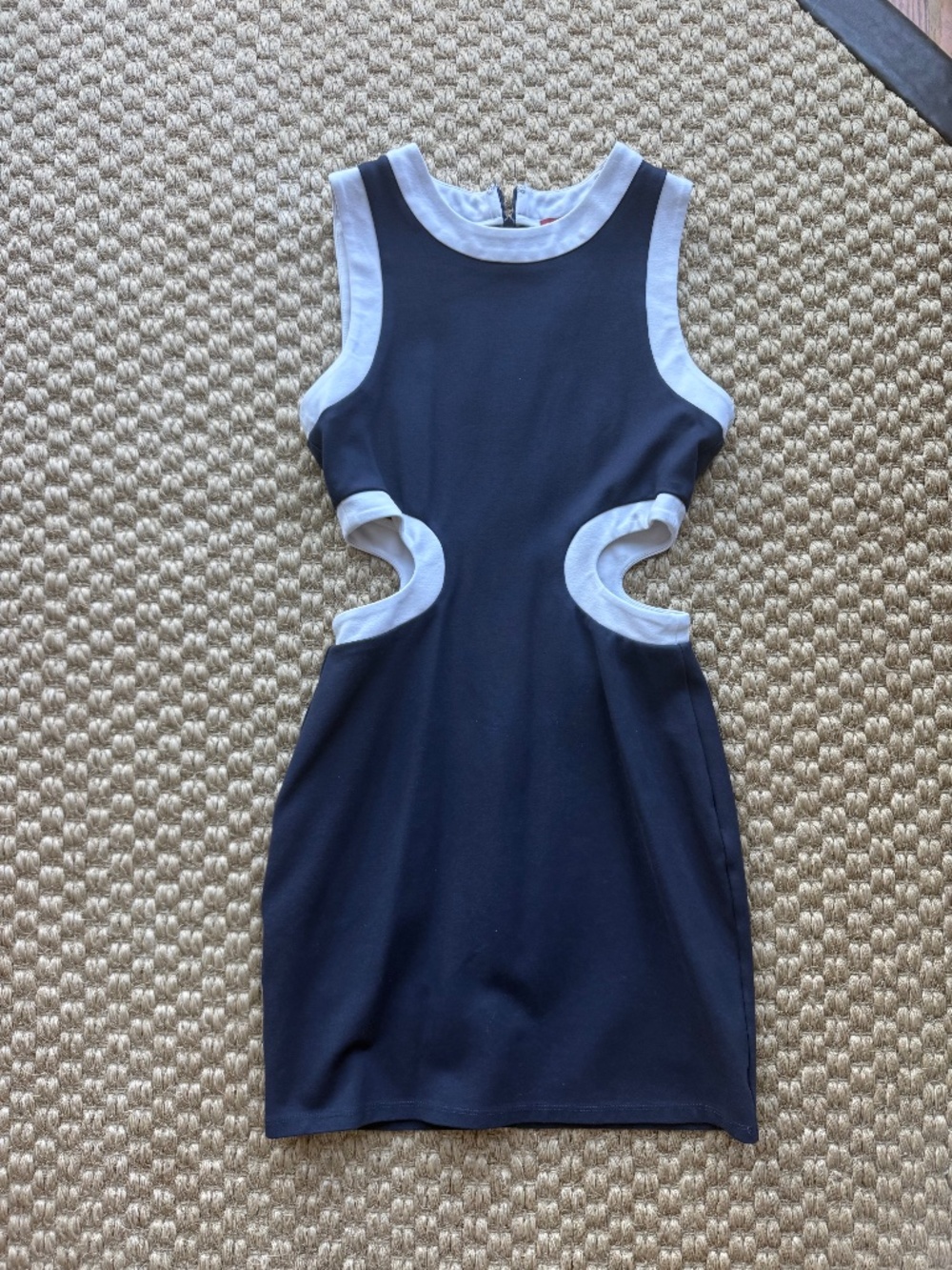 Blue and White Staud Mini Dress